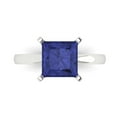thumbnail image 1 of 3 ct Princess Cut Simulated Tanzanite Solitaire 18K White Gold Womens Engagement Ring, 1 of 5