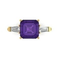 thumbnail image 1 of Clara Pucci 14K Yellow Gold 3ct Amethyst Three-Stone Ring for Women, 1 of 8
