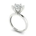 thumbnail image 1 of 3 ct round cut clear Zircon 14k white gold Bridal Wedding Engagement Promise Anniversary Ring for Women size 3.75, 1 of 7
