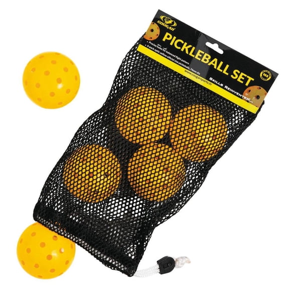 3" diam. Bright Yellow Plastic Wiffle Ball Pickleball Set - 6 Pc.