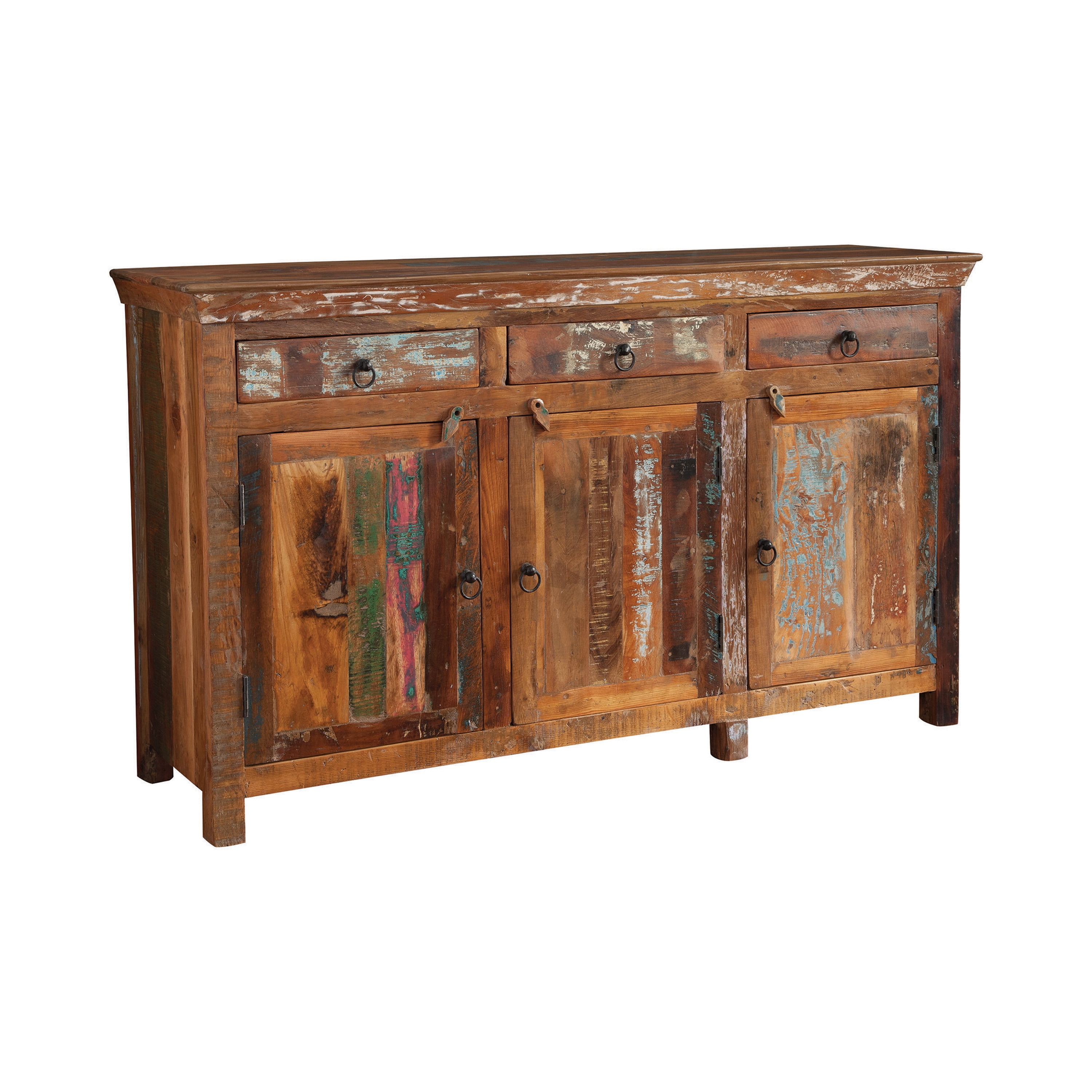 Coaster Company Reclaimed Wood 3 Door Accent Cabinet Dark and Light Brown