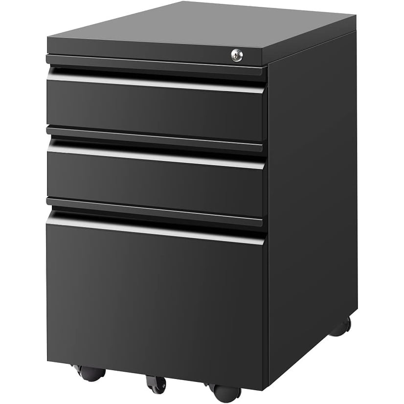 3drawer Locking Metal File BlackMobile