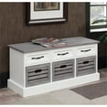 Free Shipping! 3-drawer Storage Bench White and Weathered Grey ...