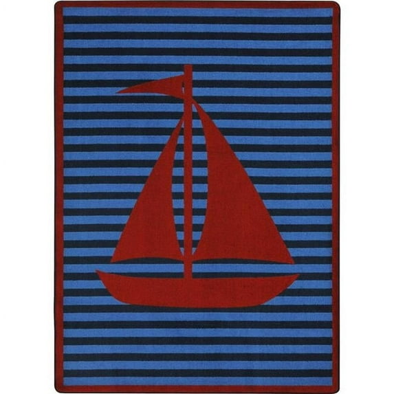 3 ft. 10 in. x 5 ft. 4 in. Following Seas Rectangle Rug Red