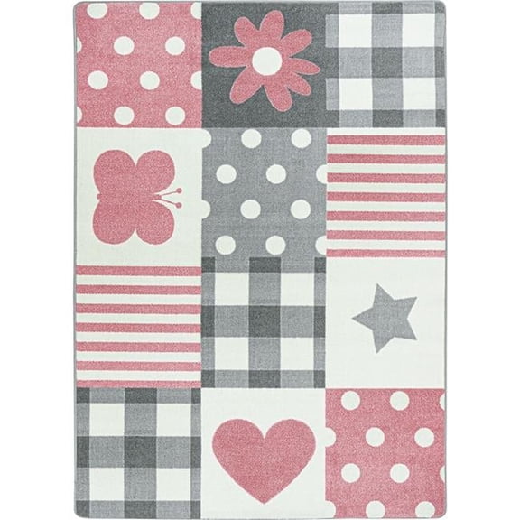 3 ft. 10 in. x 5 ft. 4 in. Patchwork Girl Area Rug, Blush