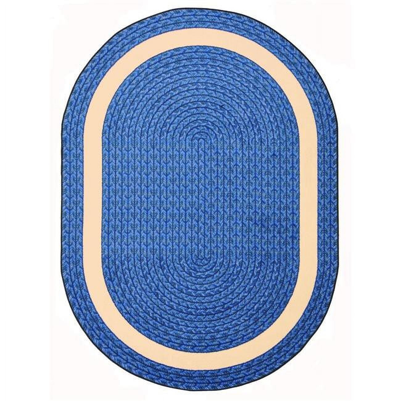 3 ft. 10 in. x 5 ft. 4 in. Sharing Circle Oval Area Rug Blue