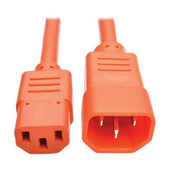 3 ft. 10A, 18 AWG Standard Computer Power Extension Cord - Orange
