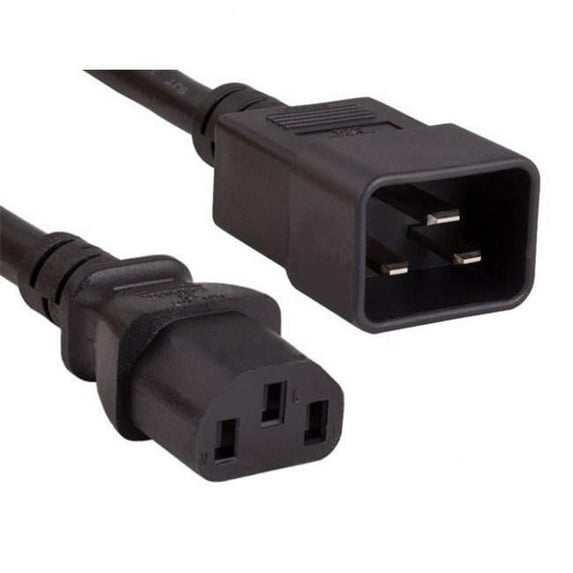 3 ft. 14 AWG 15A 250V Power Cord - IEC320 C20 to IEC320 C13