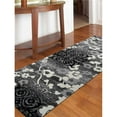 thumbnail image 1 of 3 ft. 2 in. x 10 ft. Machine Woven Heatset Polypropylene Floral Runner Rug, Silver, 1 of 1