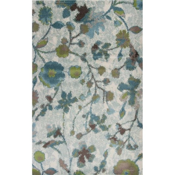 3 ft. 3 in. x 4 ft. 11 in. Polypropylene Teal Area Rug