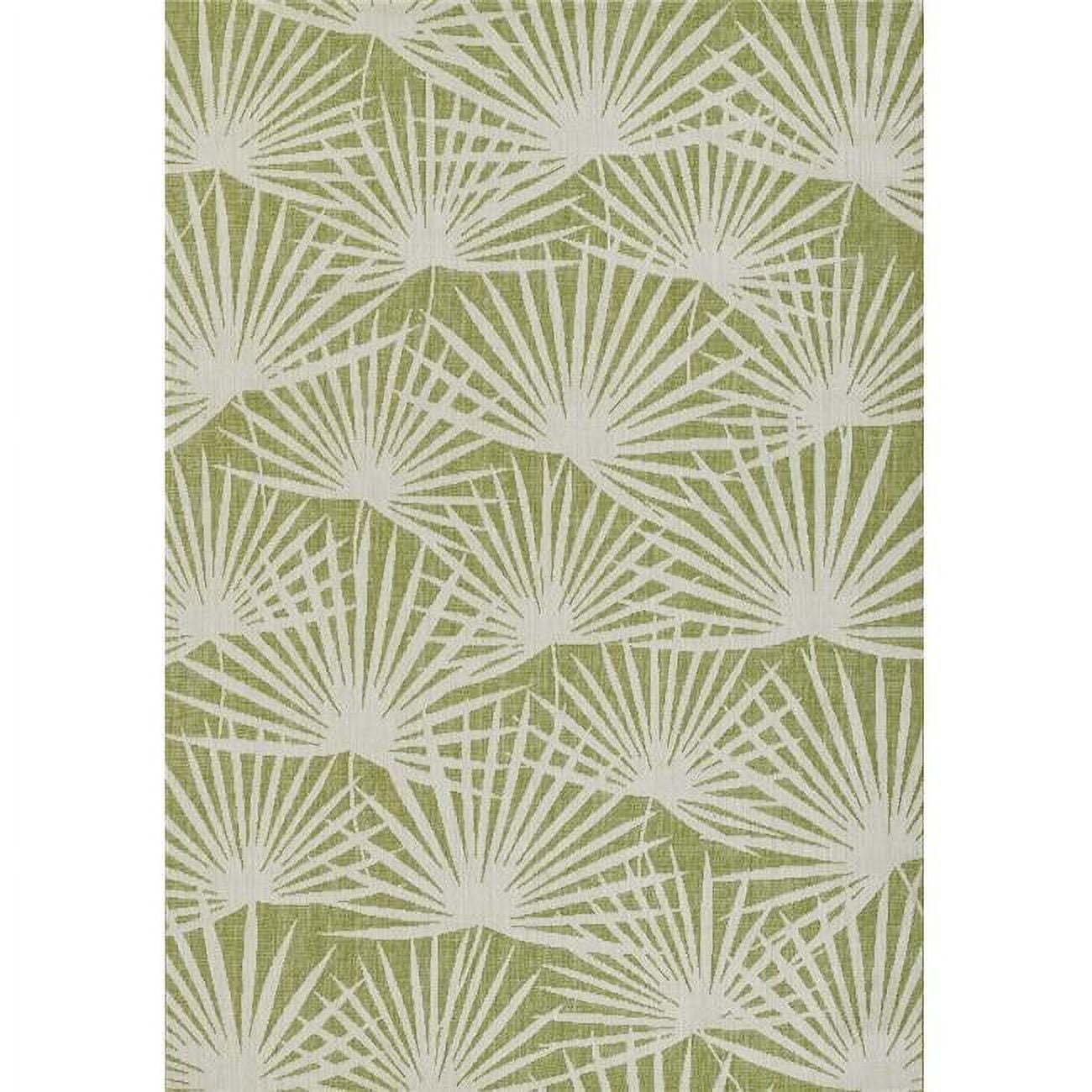 Green Geometric Flat Woven Washable Synthetic Rug 3'3" x 5'