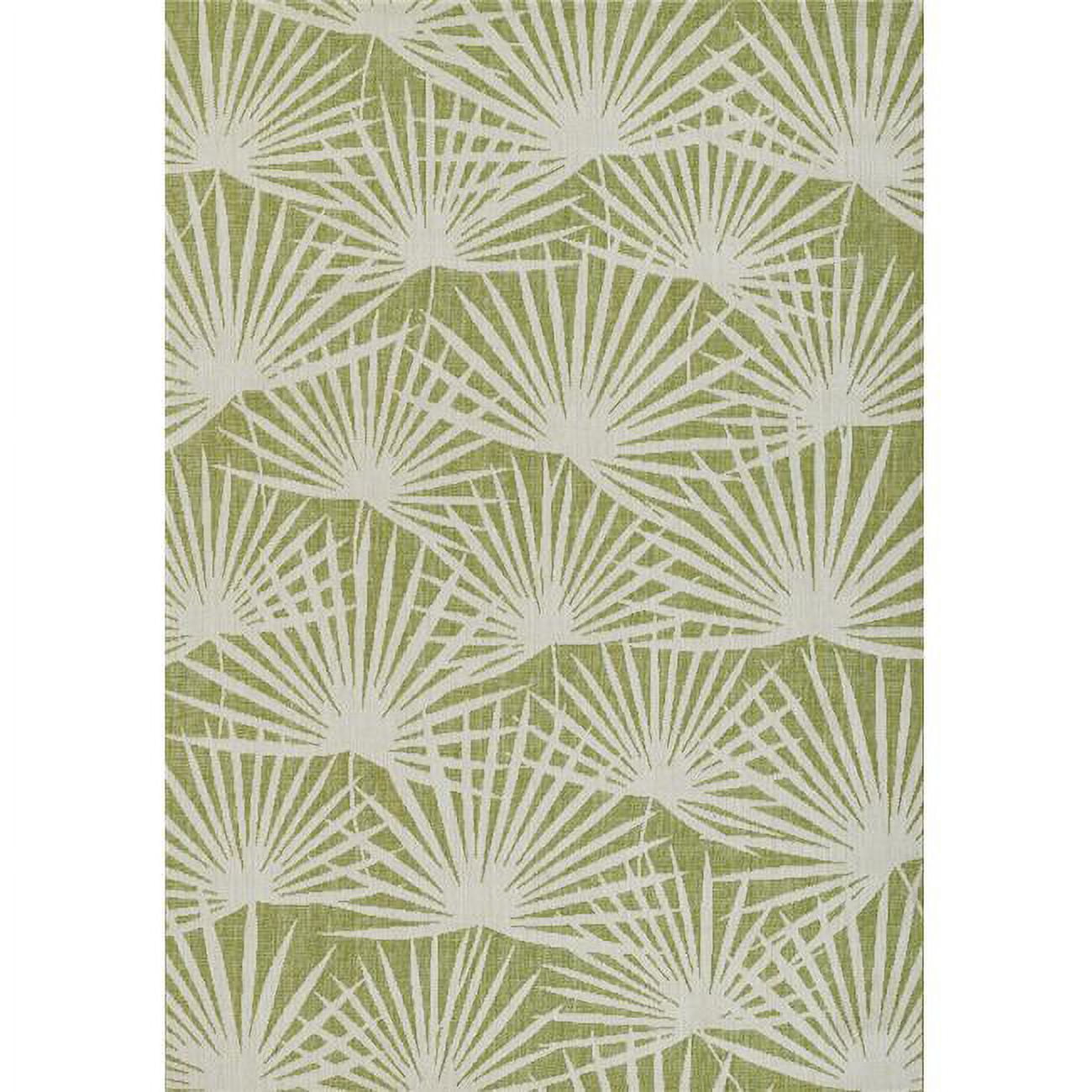 Green Geometric Flat Woven Washable Synthetic Rug 3'3" x 5'
