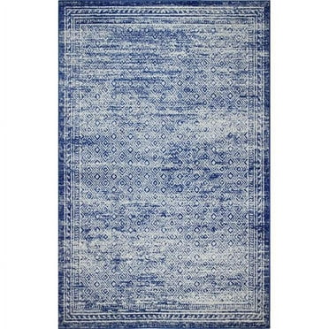 3 ft. 6 in. x 5 ft. 6 in. Mayfair Collection Transitional Polypropylene Power Loom Area Rug, Dark Blue