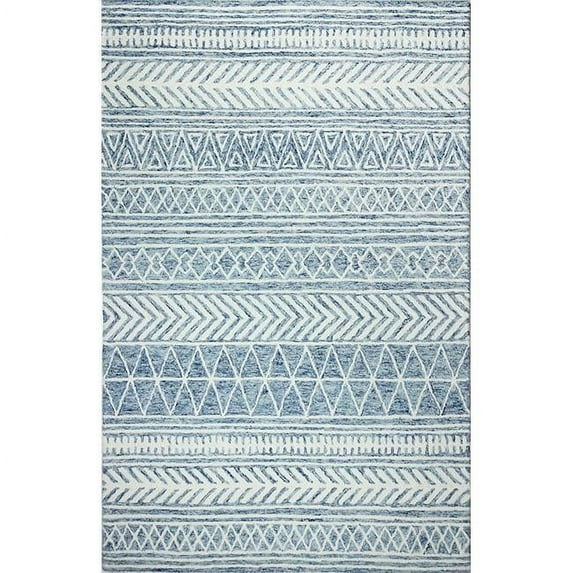 3 ft. 6 in. x 5 ft. 6 in. Valencia Collection Transitional 100 Percent Wool Hand Tufted Area Rug, Denim