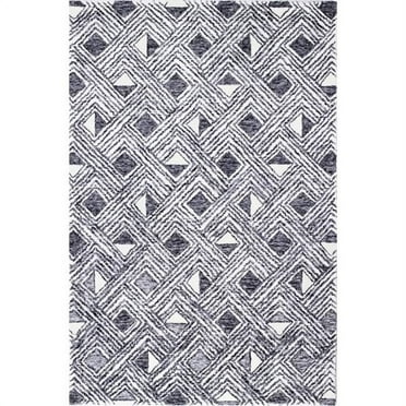 3 ft. 6 in. x 5 ft. 6 in. Verona Collection Contemporary 100 Percent Wool Hand Tufted Area Rug, Ivory & Slate