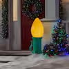 3 ft. Battery Operated LED Jumbo Yellow Bulb Holiday Yard Decoration
