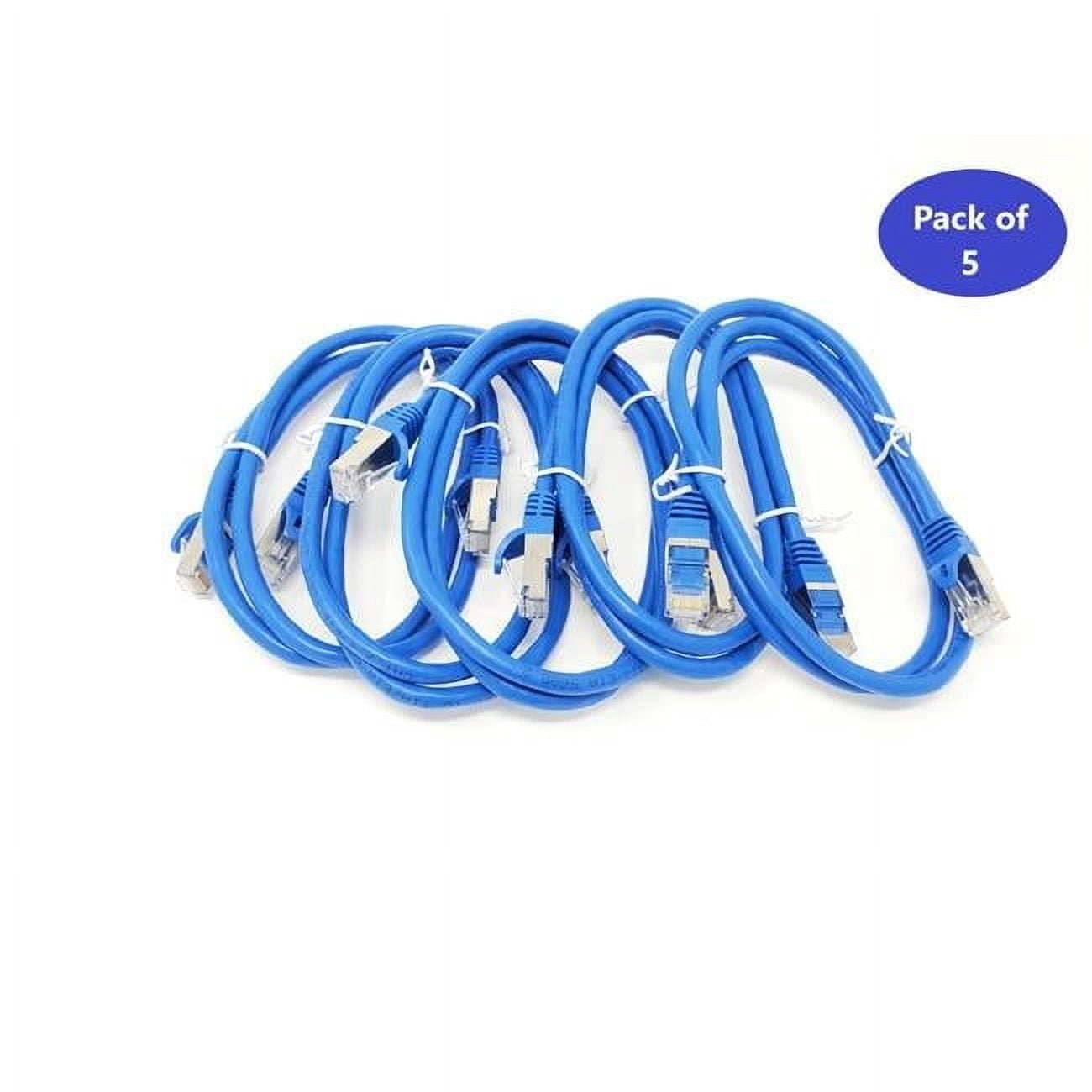 3 ft. CAT 7 SFTP Double Shielded RJ45 Snagless Ethernet Cable, Blue - Pack of 5