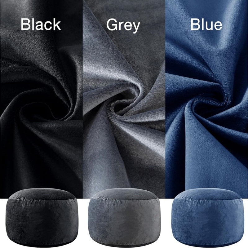 Black 3 ft Memory Foam Bean Bag Chair with Velvet Cover