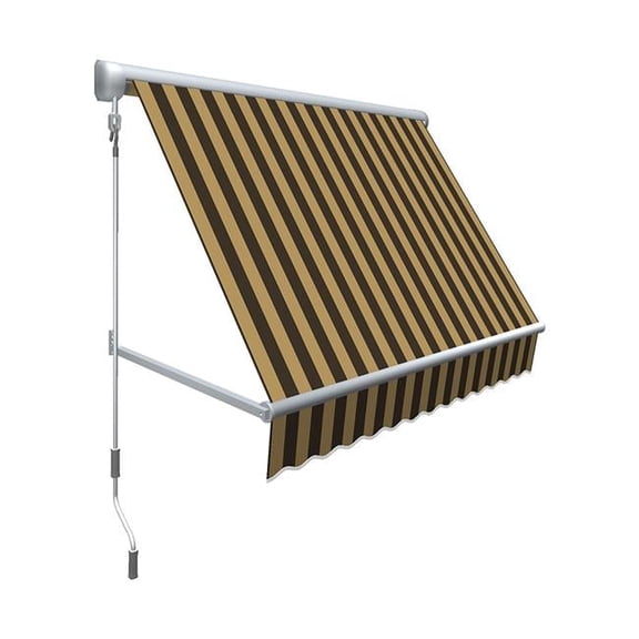 3 ft. Mesa Window Retractable Awning, Brown & Tan - 24 x 24 in.