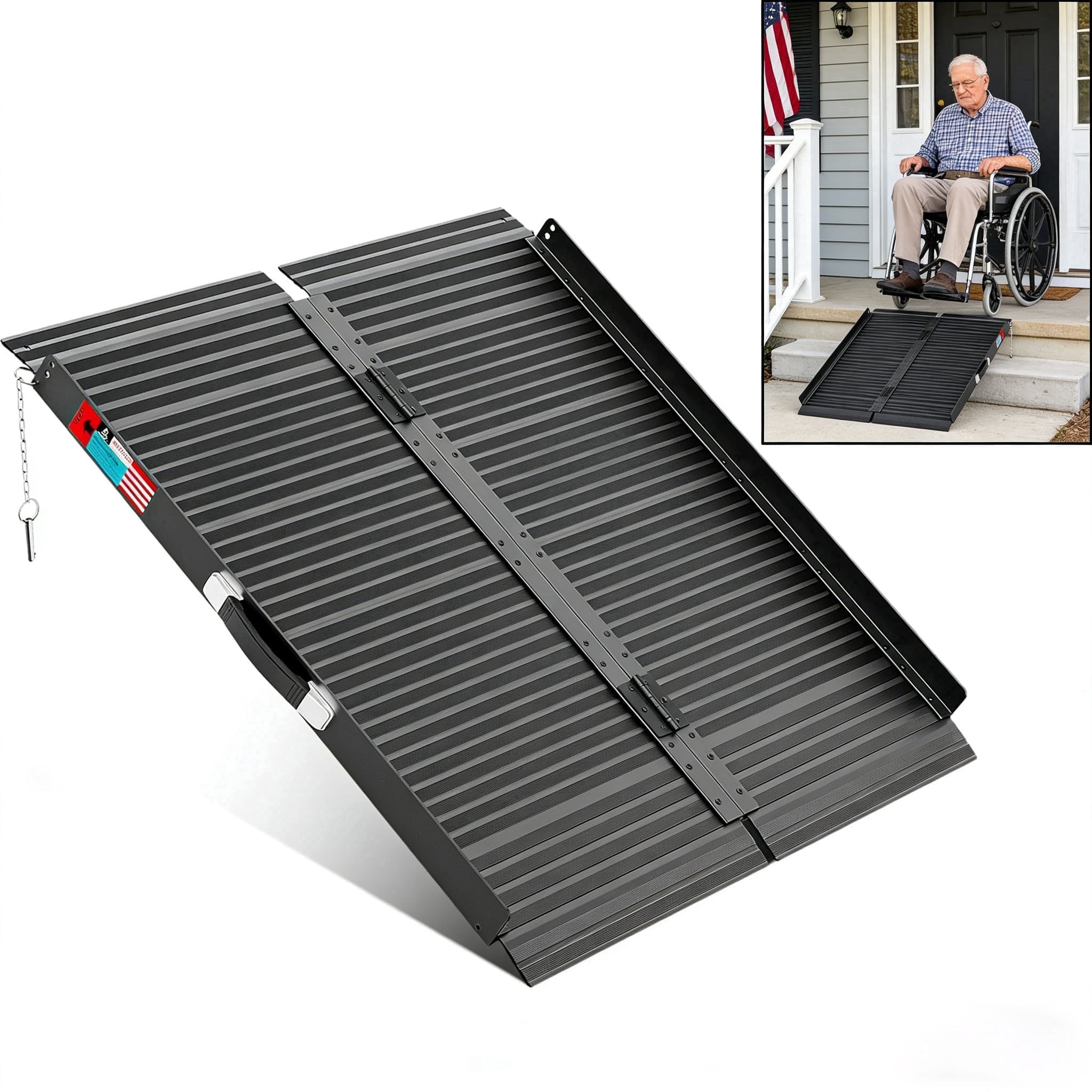 3 ft Portable Aluminum Wheelchair Ramp – Multi-Folding Mobility Scooter ...