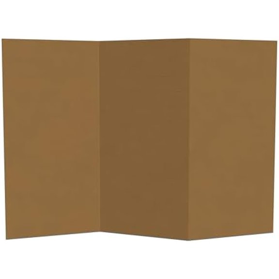 3 ft. Short Brown Temporary Cardboard Folding Screen - 3 Panels