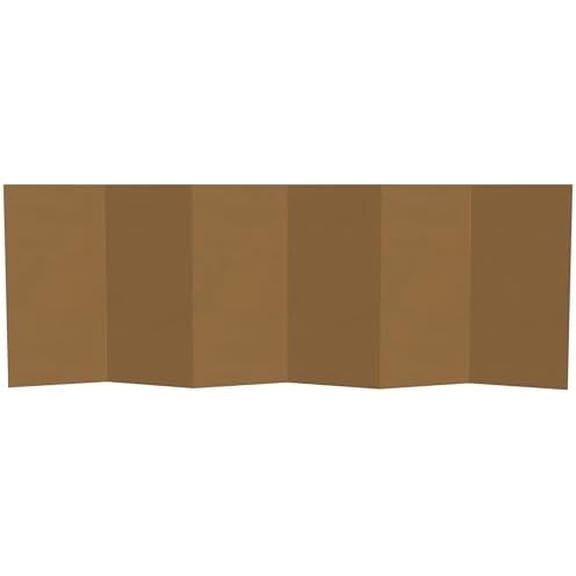3 ft. Short Brown Temporary Cardboard Folding Screen - 6 Panels