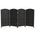thumbnail image 1 of Red Lantern 3 ft. Short Diamond Weave Fiber Folding Screen - Black - 4 Panel, 1 of 7