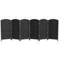 thumbnail image 1 of Red Lantern 3 ft. Short Diamond Weave Fiber Folding Screen - Black - 6 Panel, 1 of 7