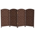 thumbnail image 1 of Red Lantern 3 ft. Short Diamond Weave Fiber Folding Screen - Dark Mocha - 4 Panel, 1 of 7