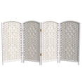 thumbnail image 1 of Red Lantern 3 ft. Short Diamond Weave Fiber Folding Screen - White - 4 Panel, 1 of 7