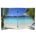 thumbnail image 1 of 3 ft. Short Double Sided Beach Canvas Folding Screen, 1 of 7