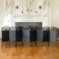 thumbnail image 1 of Red Lantern 3 ft. Short Fiber Weave Folding Screen - Black - 8 Panels, 1 of 7