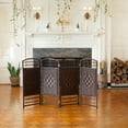 thumbnail image 1 of Red Lantern 3 ft. Short Fiber Weave Folding Screen - Dark Mocha - 4 Panels, 1 of 7
