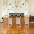 thumbnail image 1 of Red Lantern 3 ft. Short Fiber Weave Folding Screen - Natural - 6 Panels, 1 of 7