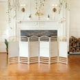 thumbnail image 1 of Red Lantern 3 ft. Short Fiber Weave Folding Screen - White - 6 Panels, 1 of 7