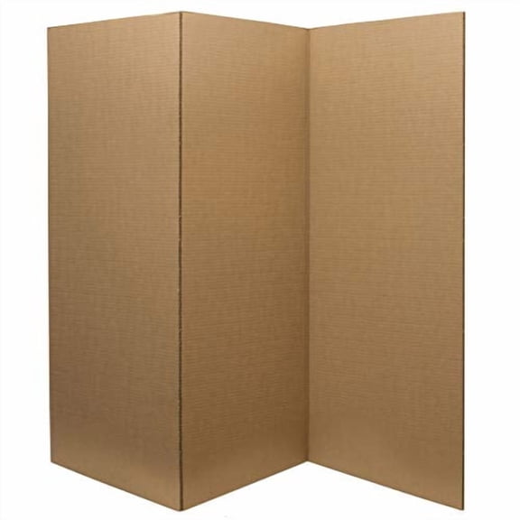 3 ft. Short Temporary Cardboard Folding Screen - 3 Panels