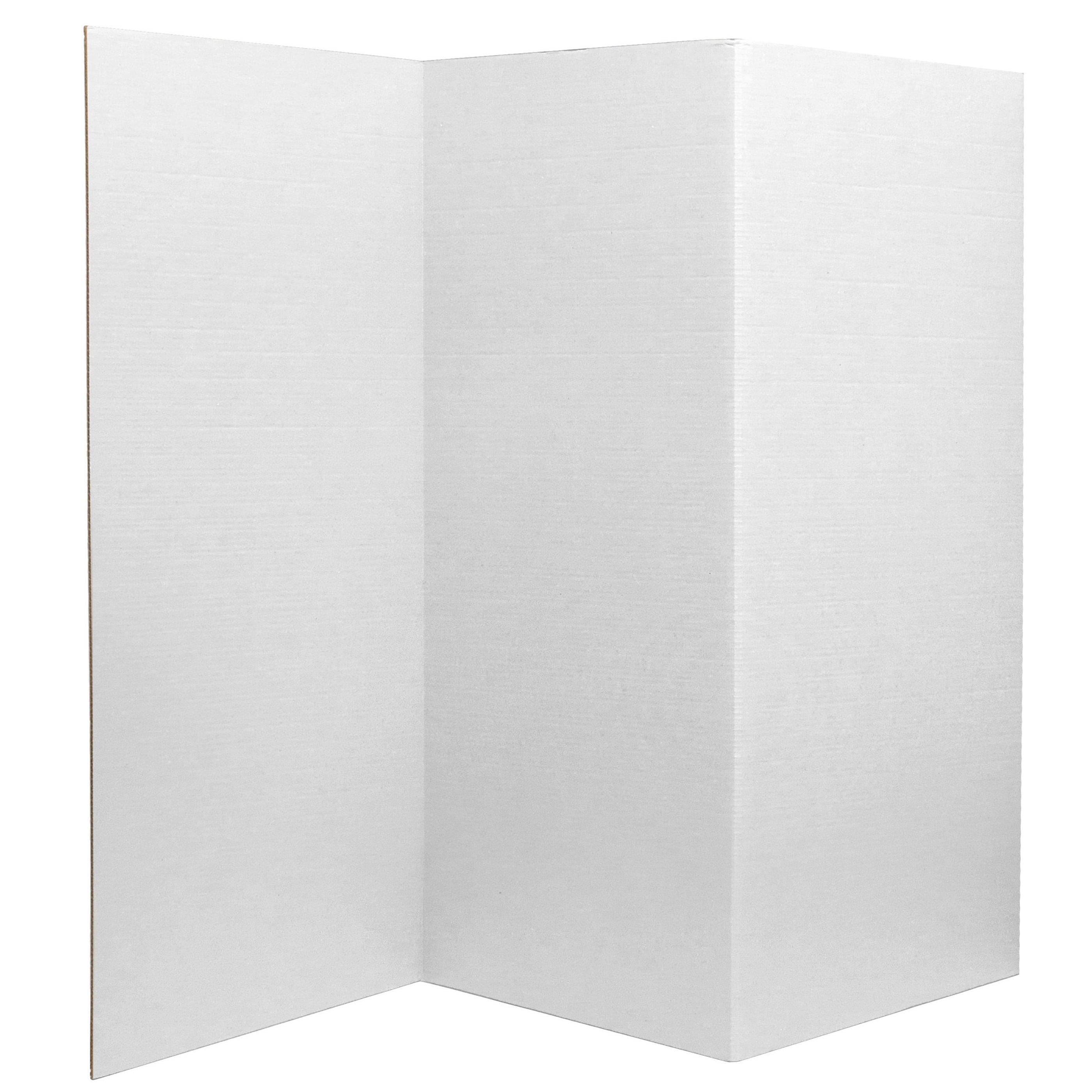 3 ft. Short White Cardboard Folding Screen with 3 Panels