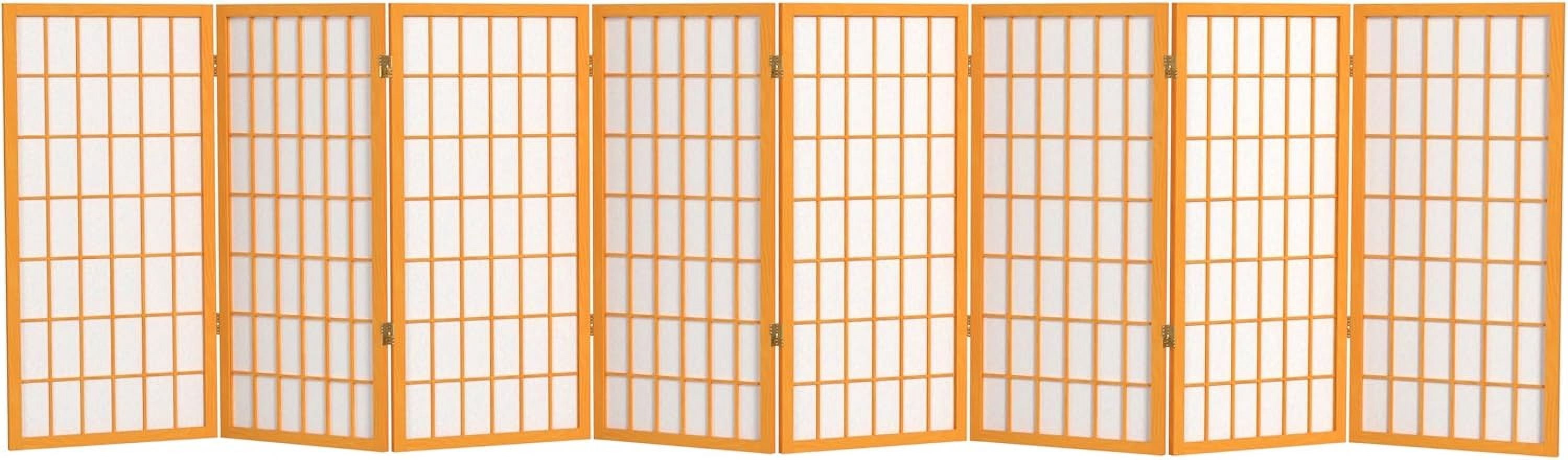 Pane Screen 3 ft. Short Window Pane Shoji Screen - Honey - 8 Panels - Walmart.com
