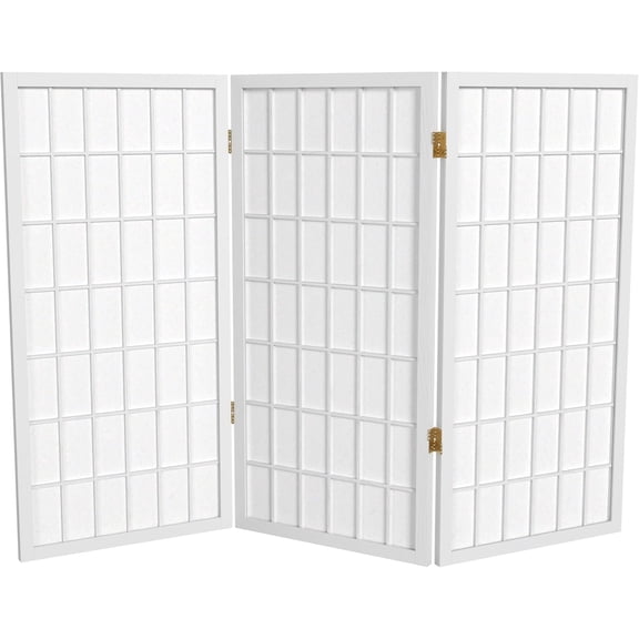 3 ft. Short Window Pane Shoji Screen - White - 3 Panels