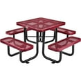 thumbnail image 1 of 3 ft. Square Outdoor Steel & Expanded Metal Picnic Table, Red, 1 of 1