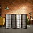 thumbnail image 1 of 3 ft. Tall Classic Japanese Window Pane Lattice Privacy Screen - Walnut - 4 Panels, 1 of 2