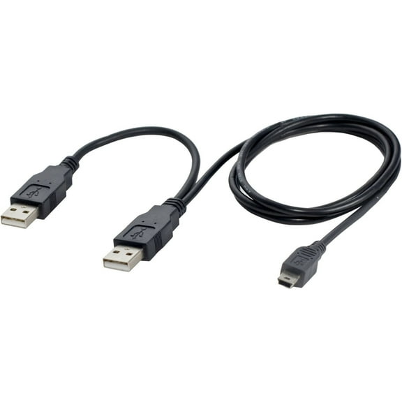 3 ft USB 2.0 A Male to Mini B Male Cable, Black Color