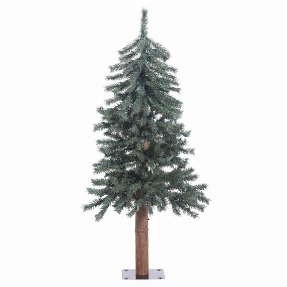 3 ft. x 22.5 in. Natural Bark Alpine Artificial Green Christmas Tree with 191 Tip Count