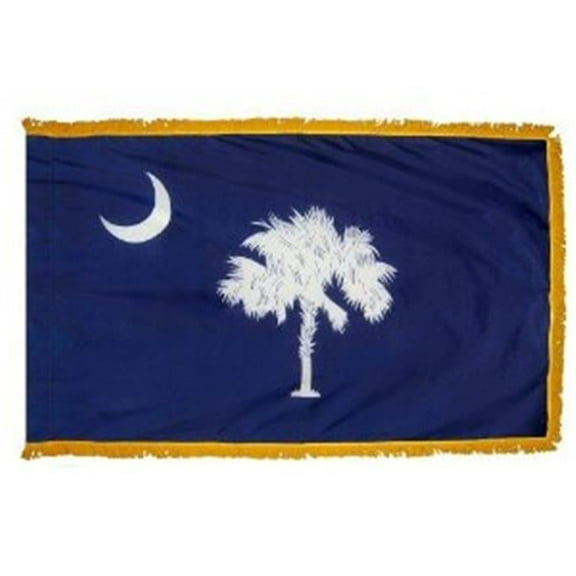3 ft. x 5 ft. Indoor and Parade Colonial Nyl-Glo South Carolina Flag with Fringe