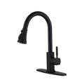 thumbnail image 1 of Boyel Living 3-function Kitchen Faucet with Pull Down Spout,Single Handle Kitchen Sink Faucets with Base Plate in Matte Black, 1 of 9