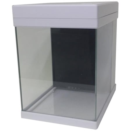 3 gal Cubey Remote Control LED Aquarium Fish Tank, White