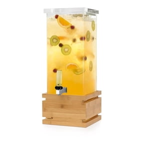 3 gal Square Natural Bamboo Base Beverage Dispenser