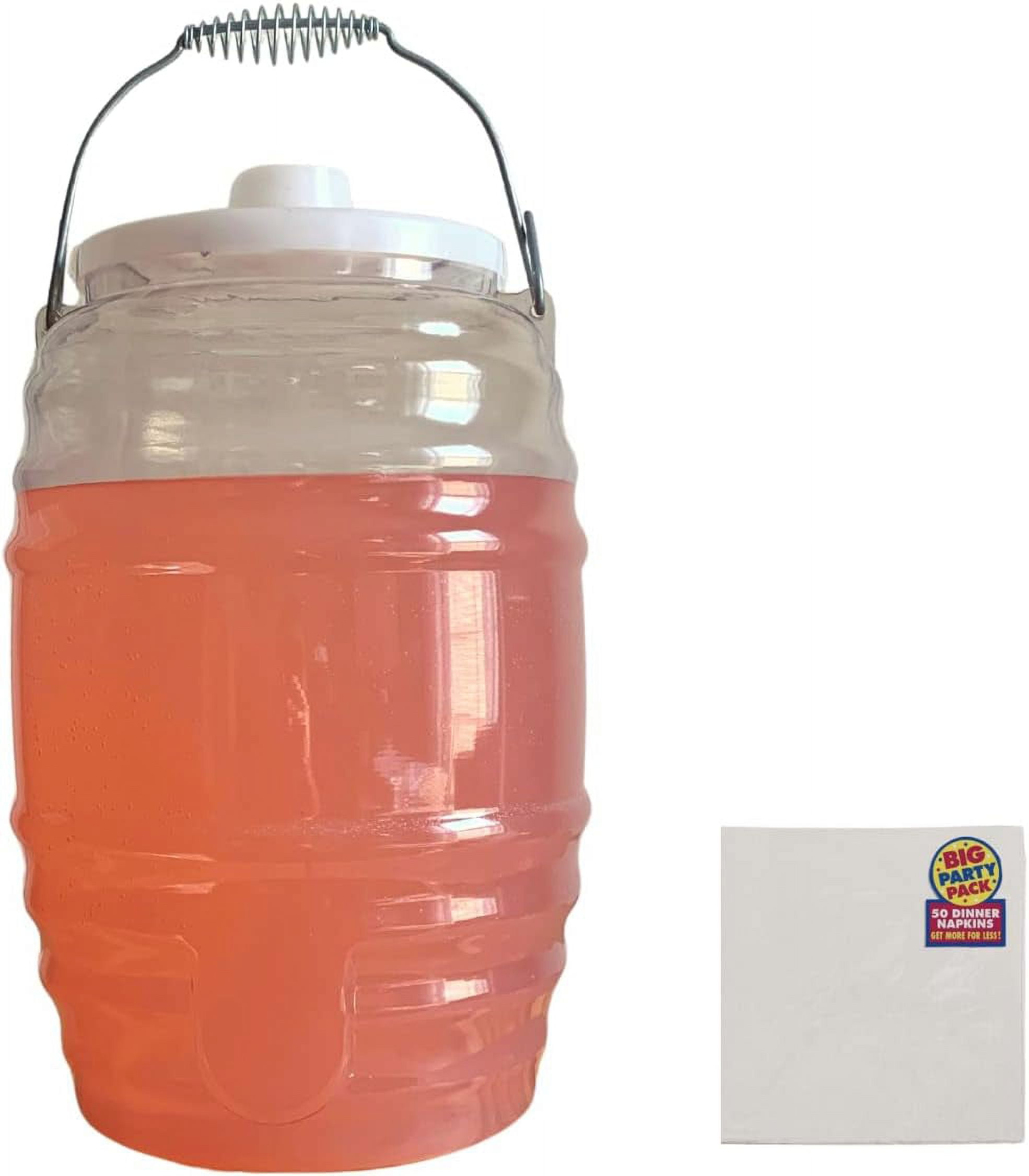 1 Gallon Jug with Lid and Spout - Aguas Frescas Vitrolero  Plastic Water Container - 1 Gallon Drink Dispenser - Large Beverage  Dispenser Ideal for Agua fresca and Juice 