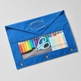 thumbnail image 1 of 3-hole Pencil Pouch, Large Pencil Case PouchTransparent PVC Document Storage, Pen Bag, Clear Window Pencil Case, Detachable Folder, Blue, 1 of 6