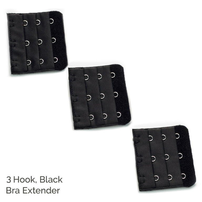 3-hook Bra Extender (3-Pack, Black) - Comfort is sexy!